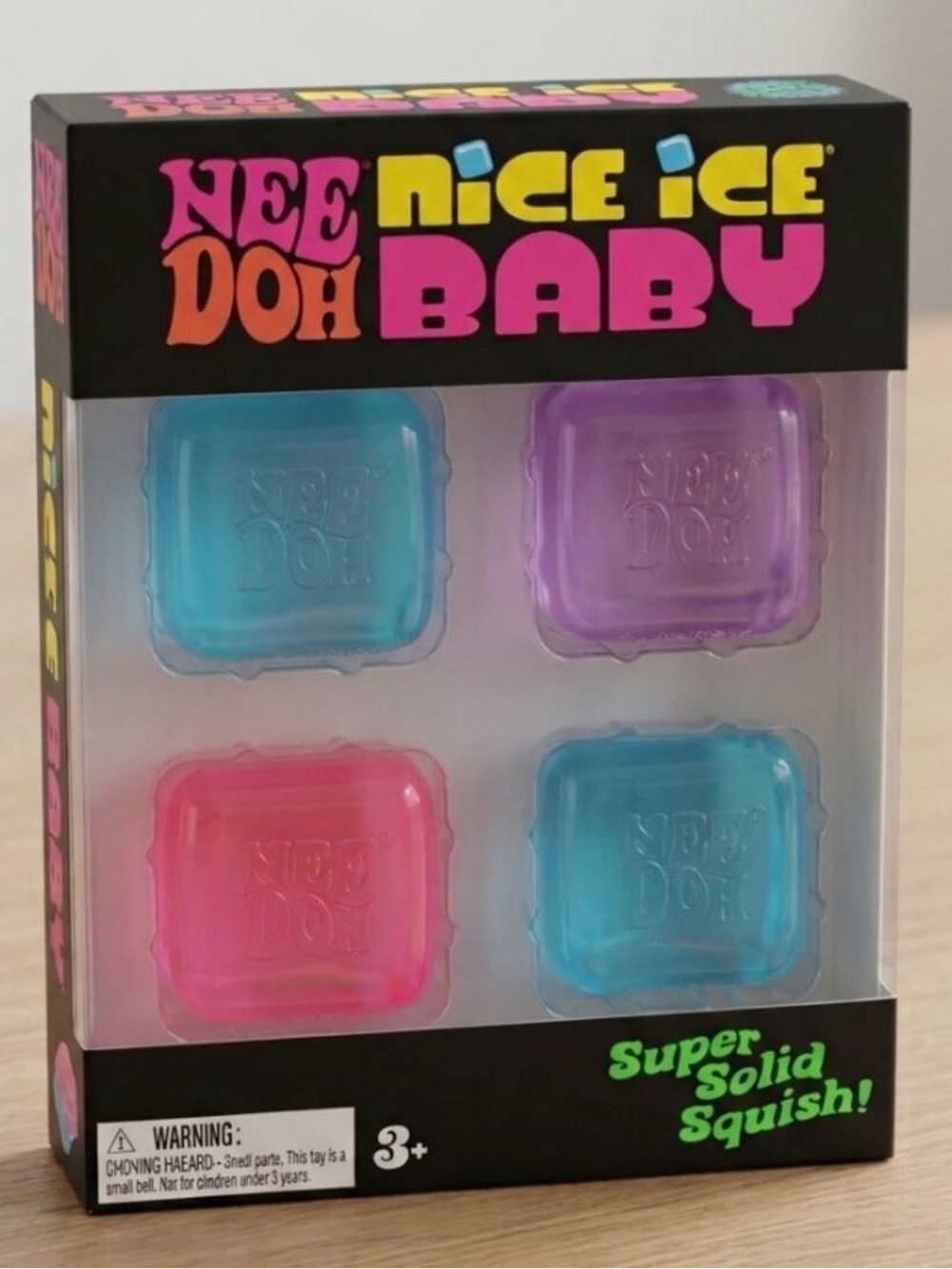 NIB NeeDoh Nee Doh Nice Ice Baby 4-Pack Mini Squishy Ice Cubes